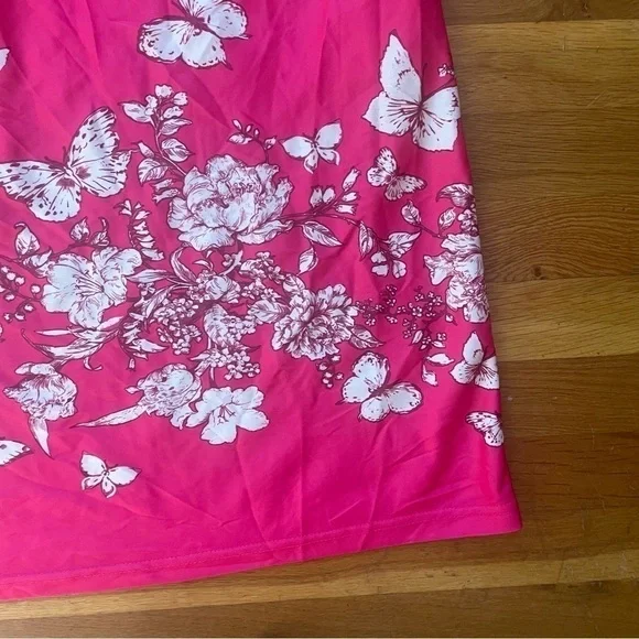 Anthony Richards pink butterfly mumu dress XL - Picture 2 of 5